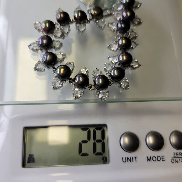Stunning Black Pearls with Crystals Bracelet - One Of A Kind - Picture 13 of 13